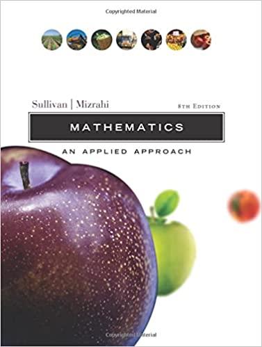 mathematics an applied approach 8th edition michael sullivan, abe mizrahi 0471327840, 9780471327844