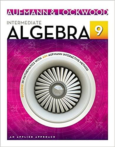 intermediate algebra an applied approach 9th edition richard n. aufmann, joanne lockwood 113336540x,