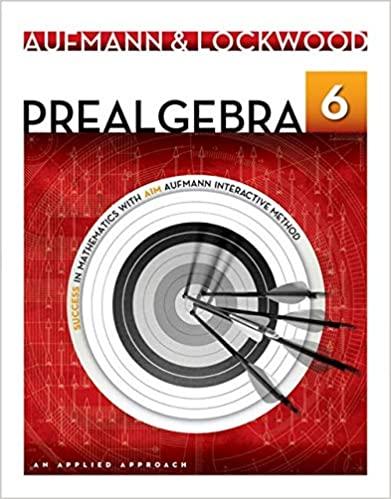 prealgebra an applied approach 6th edition richard n. aufmann, joanne lockwood 1133365450, 9781133365457