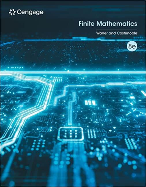 finite mathematics 8th edition stefan waner, steven costenoble 0357723260, 9780357723265