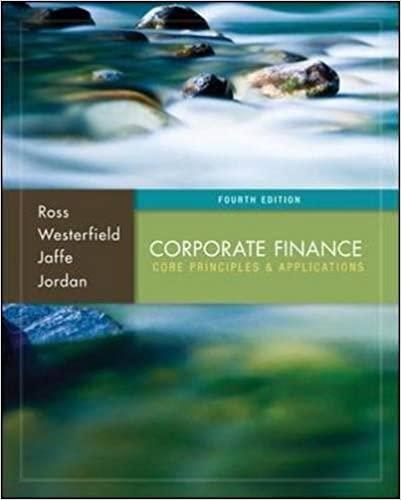 corporate finance core principles and applications 4th edition stephen ross, randolph westerfield, jeffrey