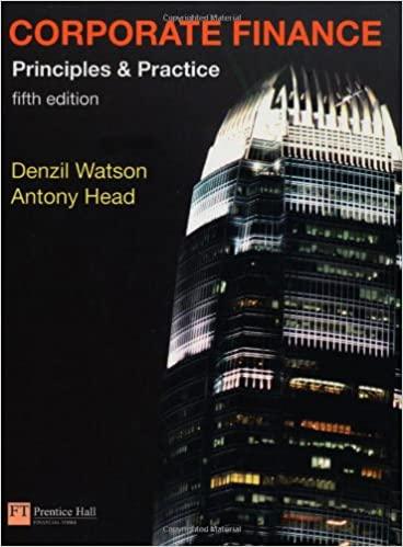 corporate finance principles and practice 5th edition denzil watson, antony head 0273725343, 978-0273725343