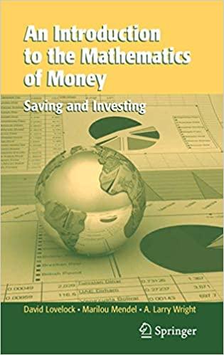 an introduction to the mathematics of money saving and investing 2007th edition david lovelock, marilou
