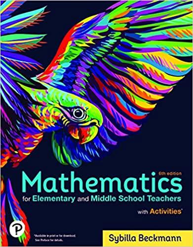 mathematics for elementary and middle school teachers with activities 6th edition sybilla beckmann