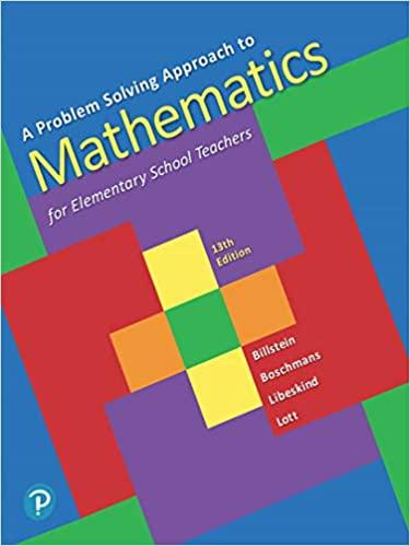 a problem solving approach to mathematics for elementary school teachers 13th edition rick billstein, shlomo