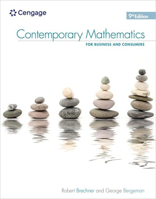 contemporary mathematics for business and consumers 9th edition robert brechner, geroge bergeman 0357026446,