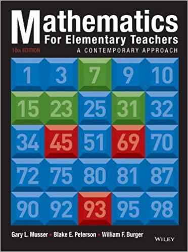 mathematics for elementary teachers a contemporary approach 10th edition gary l. musser, blake e. peterson,
