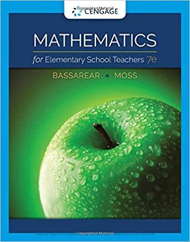 mathematics for elementary school teachers 7th edition tom bassarear, meg moss 1337629960, 9781337629966
