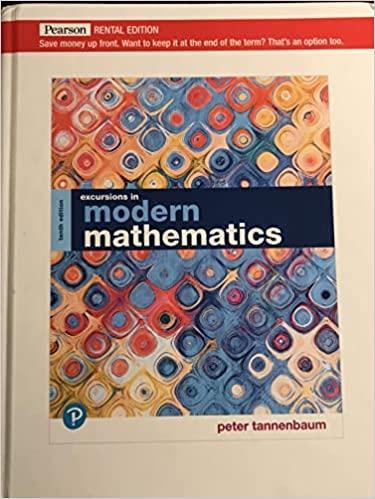 excursions in modern mathematics 10th edition tannenbaum, peter 0136921965, 9780136921967