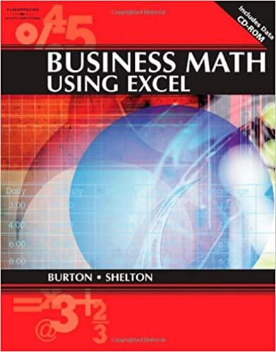 business math using excel 1st edition sharon burton, nelda shelton 0538726016, 9780538726016