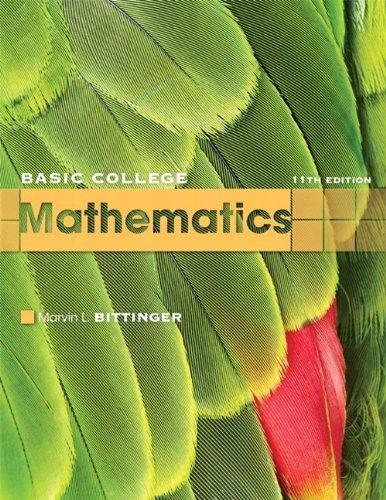 basic college mathematics 11th edition marvin l. bittinger 0321599195, 9780321599193