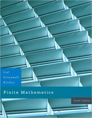finite mathematics 9th edition margaret l. lial, raymond n. greenwell, nathan p. ritchey 0321428293,