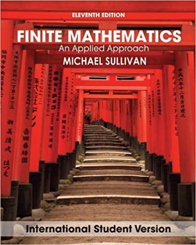 finite mathematics an applied approach 11th international edition michael sullivan 047064625x, 9780470646250