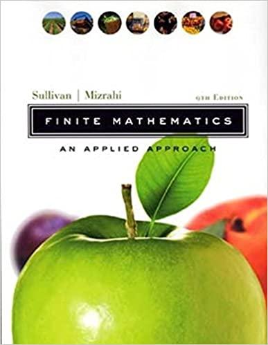 finite mathematics an applied approach 9th edition michael sullivan, abe mizrahi 0471328995, 9780471328995