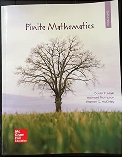 finite mathematics 6th edition daniel maki, maynard thompson 1259819760, 9781259819766