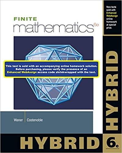 finite mathematics hybrid 6th edition stefan waner, steven r. costenoble 1285056310, 9781285056319