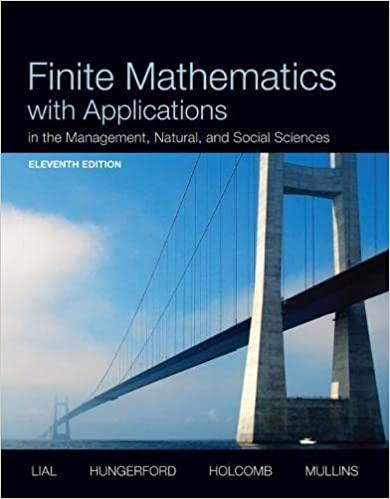 finite mathematics with applications in the management natural and social sciences 11th edition margaret