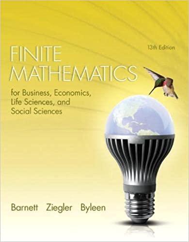finite mathematics for business economics life sciences and social sciences 13th edition raymond barnett,