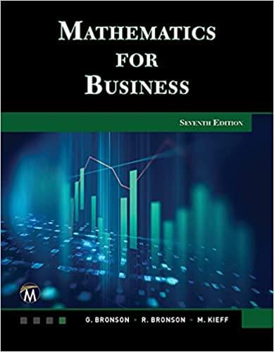 mathematics for business 7th edition gary bronson phd, richard bronson phd, maureen kieff 1683927664,