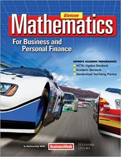 mathematics for business and personal finance student edition 1st edition walter h. lange, temoleon g. rousos