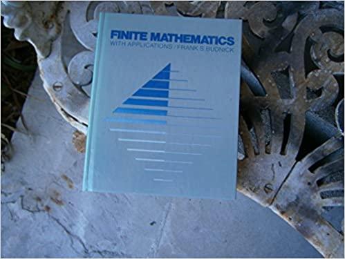 finite mathematics with application 1st edition frank s. budnick 0070088616, 9780070088610