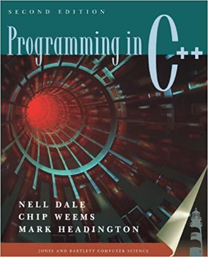 programming in c++ 2nd edition nell b. dale, mark r. headington, chip weems 0763714240, 9780763714246