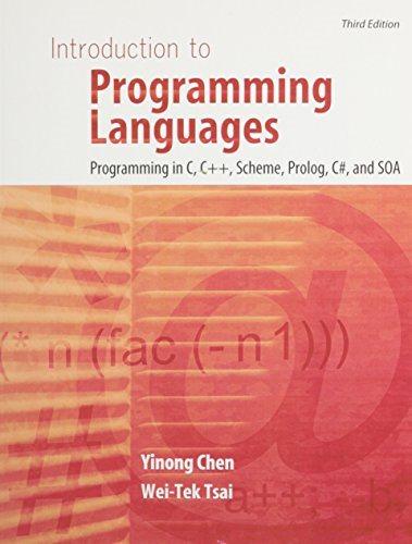 introduction to programming languages programming in c c++ scheme prolog c# and soa 3rd edition yinong chen,
