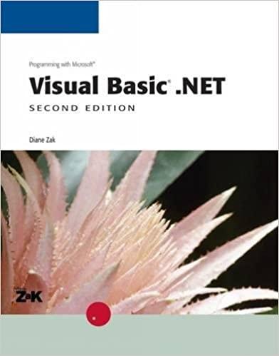 programming with microsoft visual basic net 2nd edition diane zak 0619217189, 9780619217181