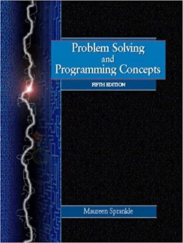 problem solving and programming concepts 5th edition maureen sprankle 0130229679, 9780130229670