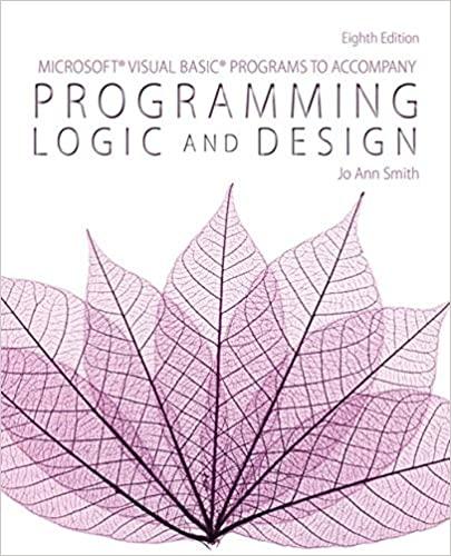 microsoft visual basic programs to accompany programming logic and design 8th edition jo ann smith