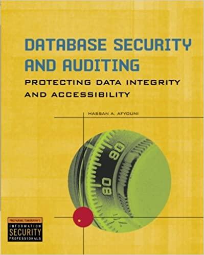database security and auditing protecting data integrity and accessibility 1st edition hassan a. afyouni