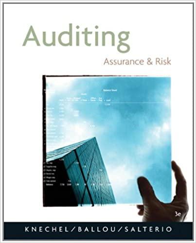 auditing assurance and risk 3rd edition w. robert knechel, steve salterio, brian ballou 0324313187,