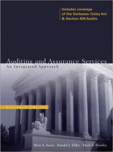 auditing and assurance services an integrated approach 11th edition alvin a. arens, randal j. elder, mark s.