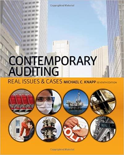 contemporary auditing real issues and cases 7th edition michael c. knapp 0324658052, 978-0324658057
