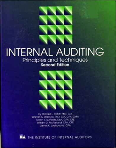 internal auditing principles and techniques 2nd edition richard l. ratliff, w. wallace, walter b. mcfarland,
