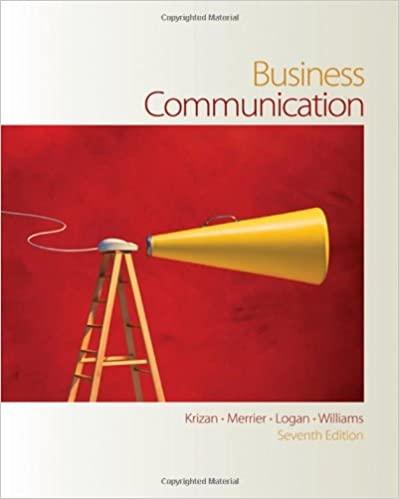 business communication 7th edition a.c. krizan 0324374852, 9780324374858