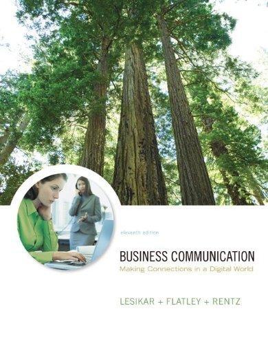 business communication making connections in a digital world 11th edition raymond v. lesikar, marie e.