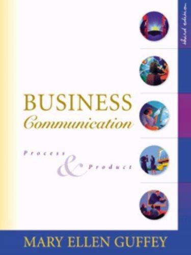 business communication process and product 3rd edition mary ellen guffey 0324007663, 9780324007664