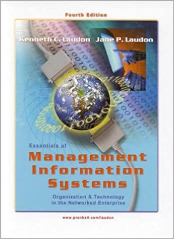 essentials of management information systems 4th edition jane p. laudon, kenneth c. laudon 0130193232,