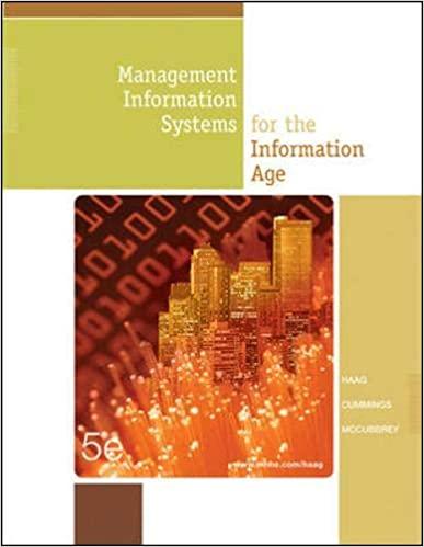 management information systems for the information age 5th edition stephen haag, maeve cummings, donald j.