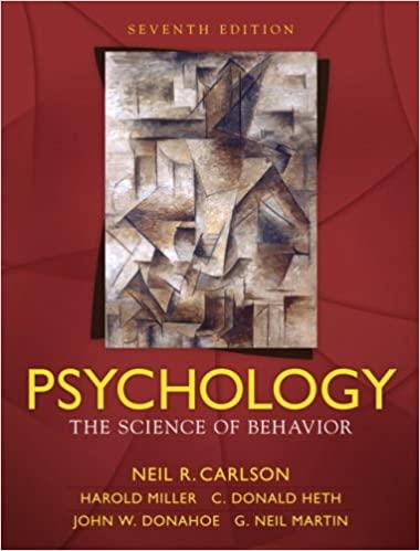psychology the science of behavior 7th edition neil r. carlson, harold l. miller jr., donald s. heth, john w.