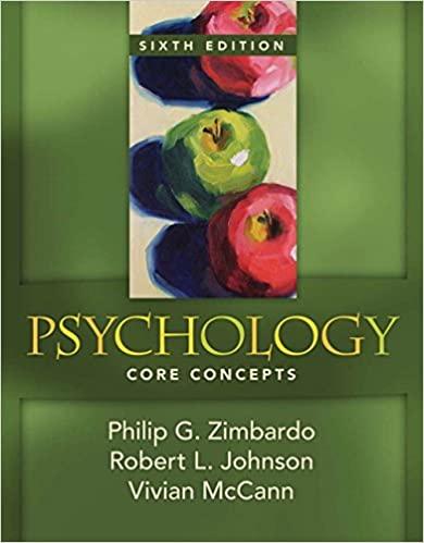 psychology core concepts 6th edition philip g. zimbardo, robert l. johnson, vivian mccann 0205547885,