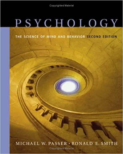 psychology the science of mind and behavior 2nd edition michael w. passer, ronald edward smith 0072563303,