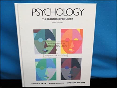 psychology the frontiers of behaviour 3rd edition ronald edward smith, irwin g. sarason, barbara r. sarason