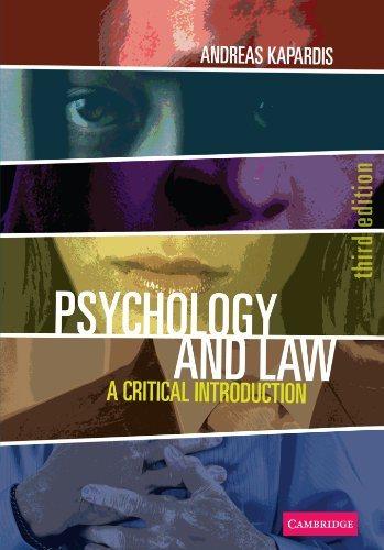 psychology and law a critical introduction 3rd edition andreas kapardis 0521707730, 9780521707732