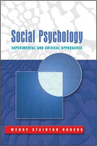 social psychology experimental and critical approaches 1st edition wendy stainton rogers 0335211275,