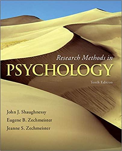 research methods in psychology 10th edition john shaughnessy, eugene zechmeister, jeanne zechmeister