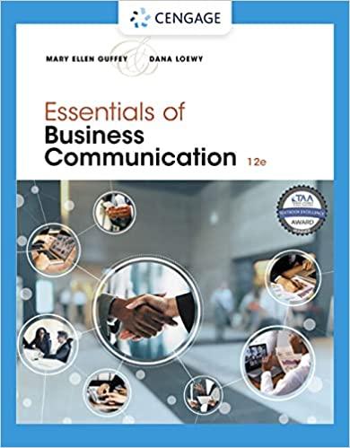 essentials of business communication 12th edition mary ellen guffey, dana loewy 0357714970, 9780357714973