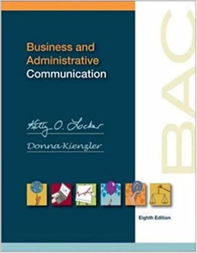 business and administrative communication 8th edition kitty locker, donna kienzler 0073525030, 9780073525037