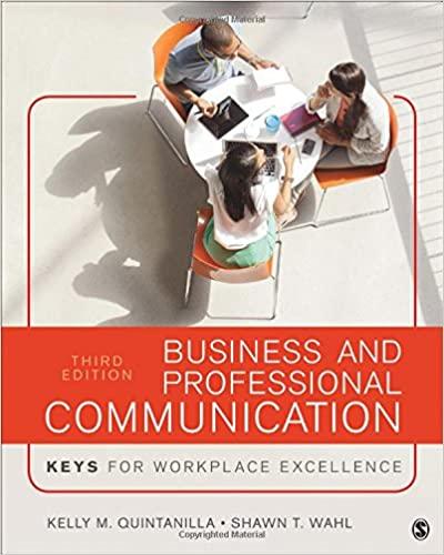 business and professional communication keys for workplace excellence 3rd edition kelly quintanilla miller,